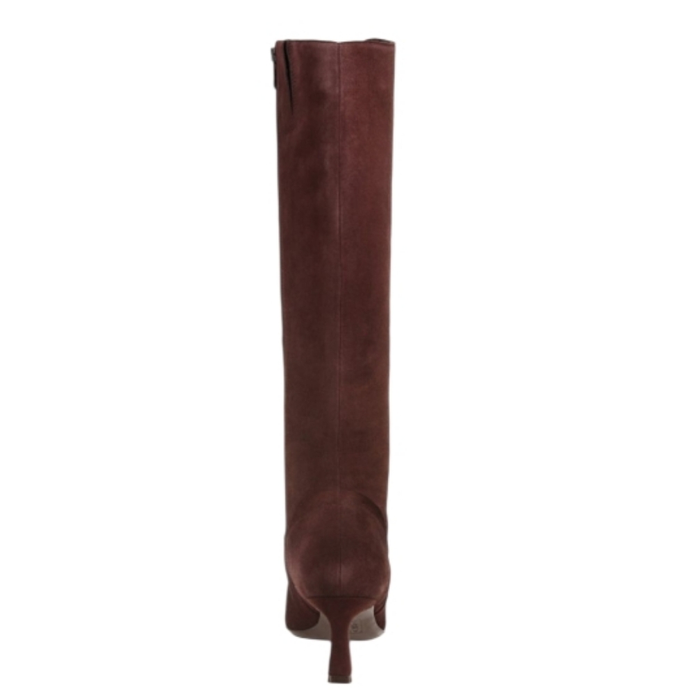 Naturalizer Dark Brown Suede Women's Deesha Wide CaIf Knee High Dress Heel Boots - Picture 5 of 8